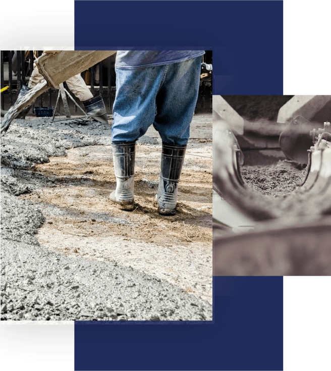 A collage of construction workers and their tools.